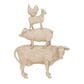 Maple and Jade Stacked Farm Animals Decorative Sculpture in Matte Cream and Red, , large