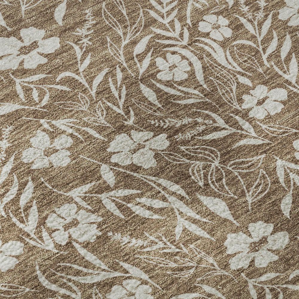 Dalyn Rug Company Soft Essentials Floral Mocha 2'3" x 7'6" Indoor/Outdoor Runner, , large