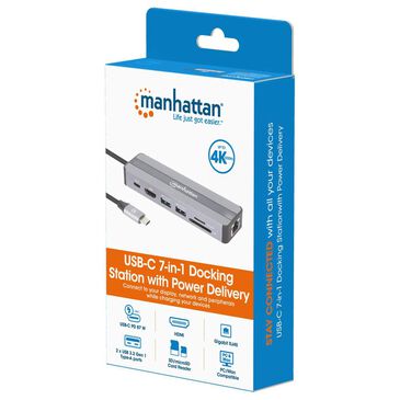 Manhattan USB-C 7-In-1 Docking Station with Power Delivery, , large