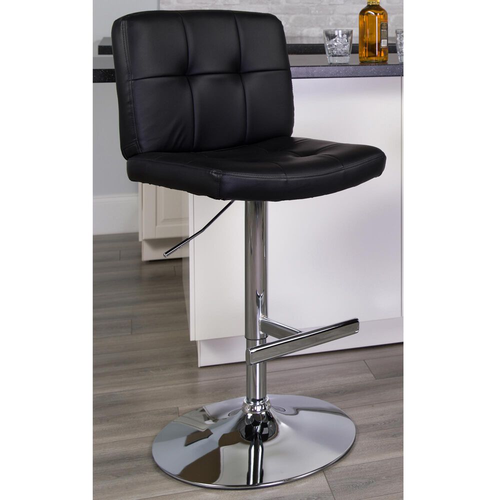 Flash Furniture Adjustable Barstool in Black, , large