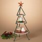 The Gerson Company 25.5" Metal and Wood Tree with 3-Tiered Tray in Silver and Green, , large