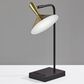 Adesso Lucas LED Desk Lamp with USB in Black and Antique Brass, , large