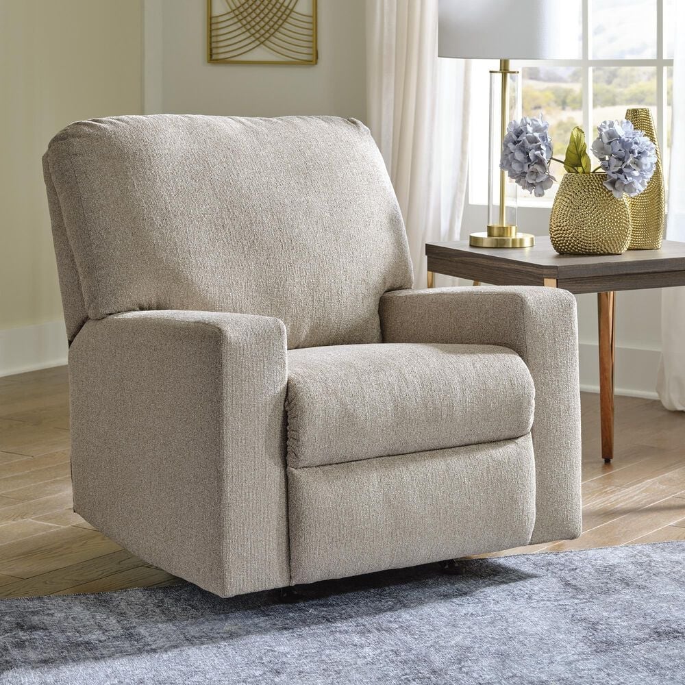 Ashley Deltona Manual Rocker Recliner in Parchment, , large