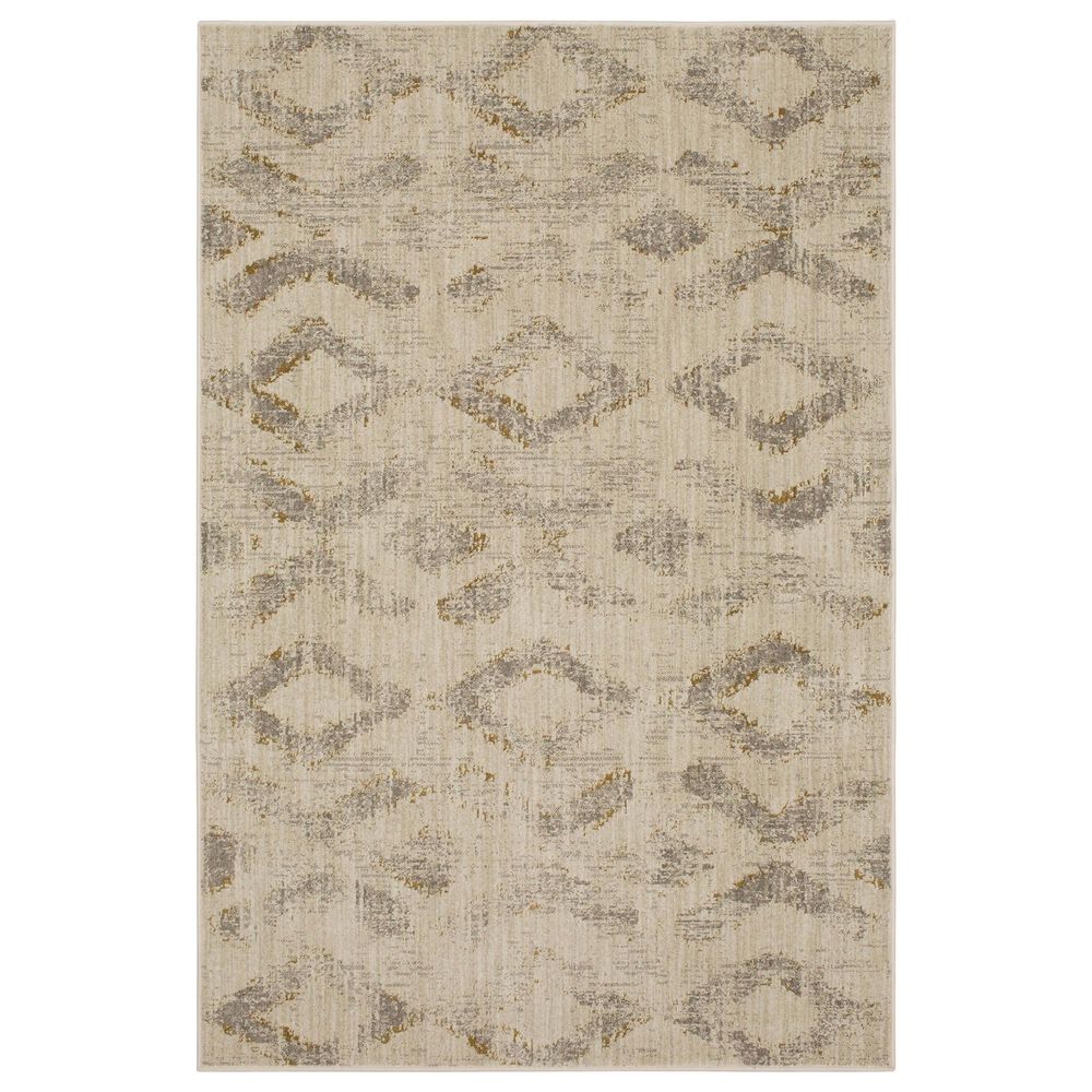 Karastan Montreal Abilene 91952-90082 8' x 11' Oyster, Grey and Gold Area Rug, , large