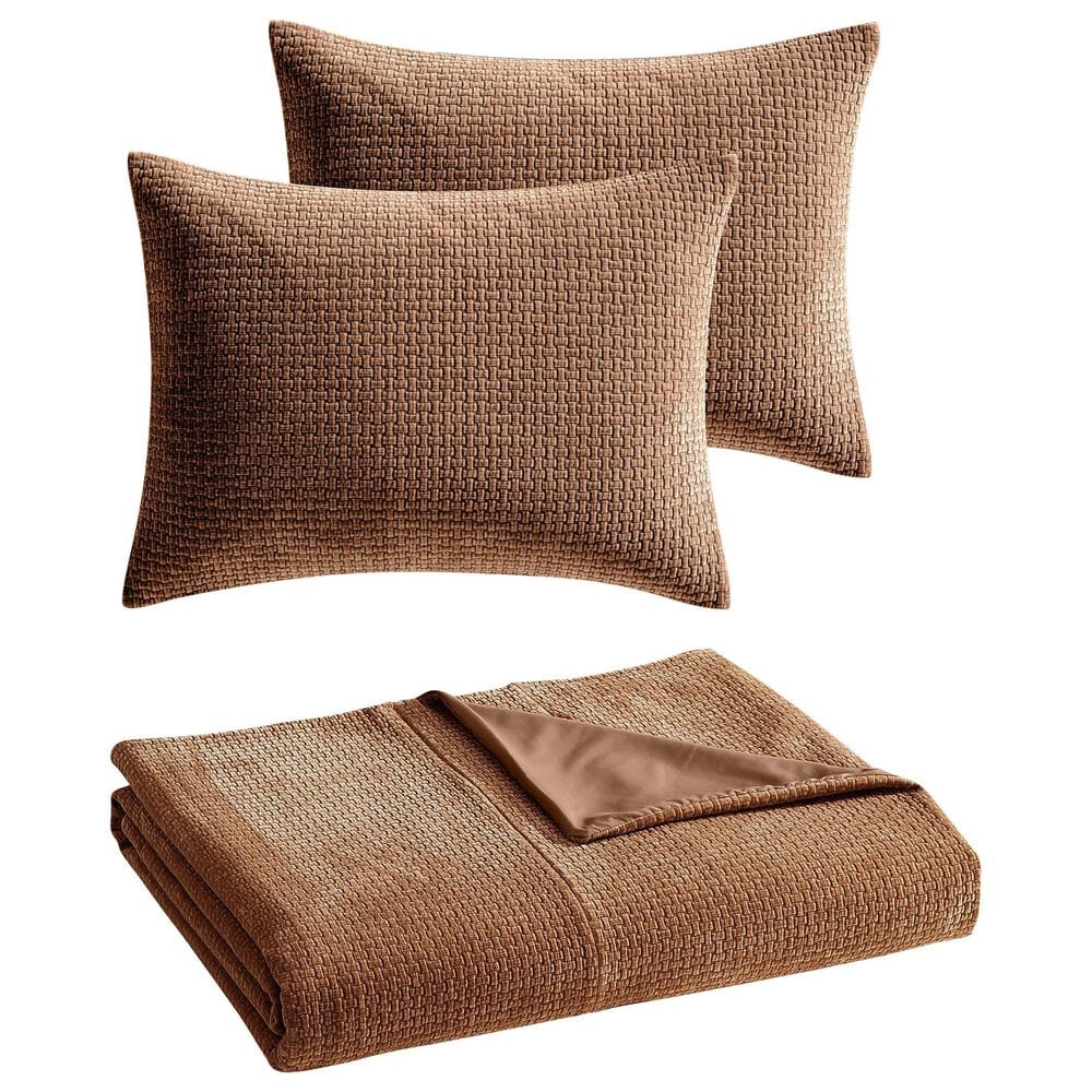 Hallmart Collectibles Judith 3-Piece King Coverlet Set in Whiskey, , large
