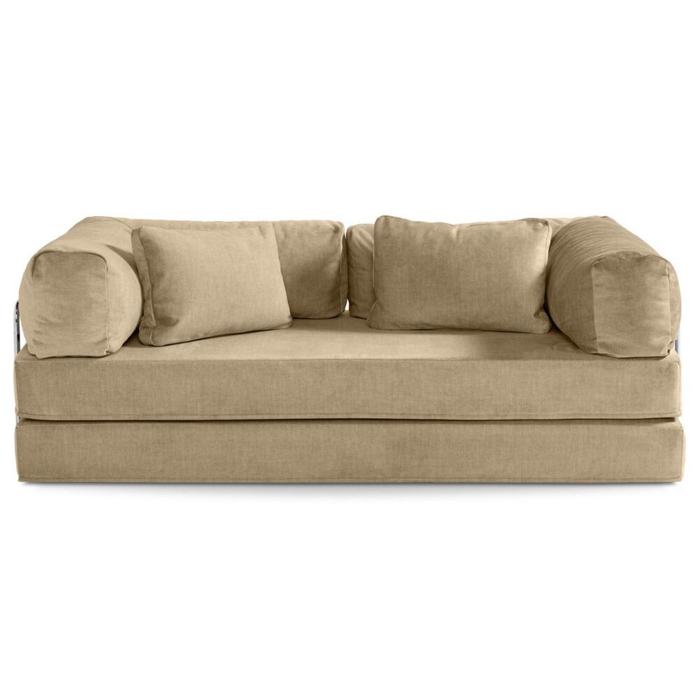 Jaxx Unsofa Stationary Loveseat in Sand Velvet, , large