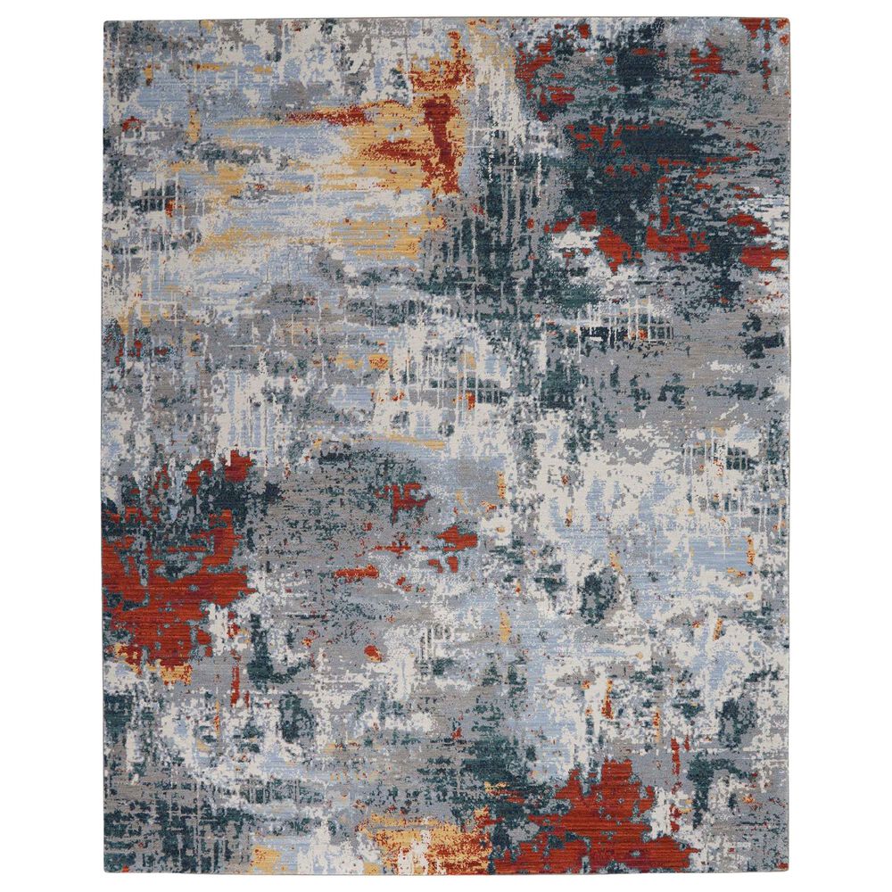 Nourison Artworks ATW03 9"6" x 12"6" Slate and Brick Area Rug, , large
