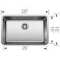 Blanco Formera 28" Large Single Bowl Kitchen Sink in Stainless Steel, , large