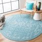 Safavieh Tulum Traditional 6"7" Round Turquoise and Ivory Area Rug, , large