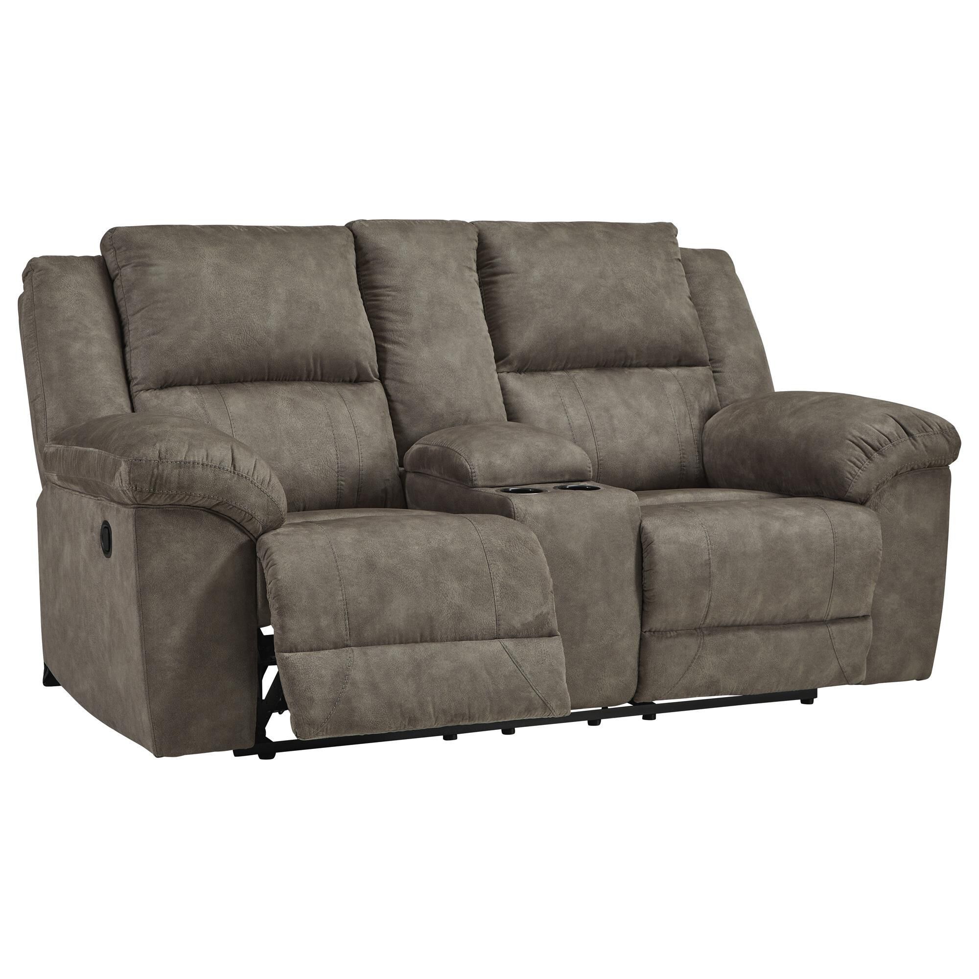 Ashley Laresview Manual Reclining Loveseat in Fossil