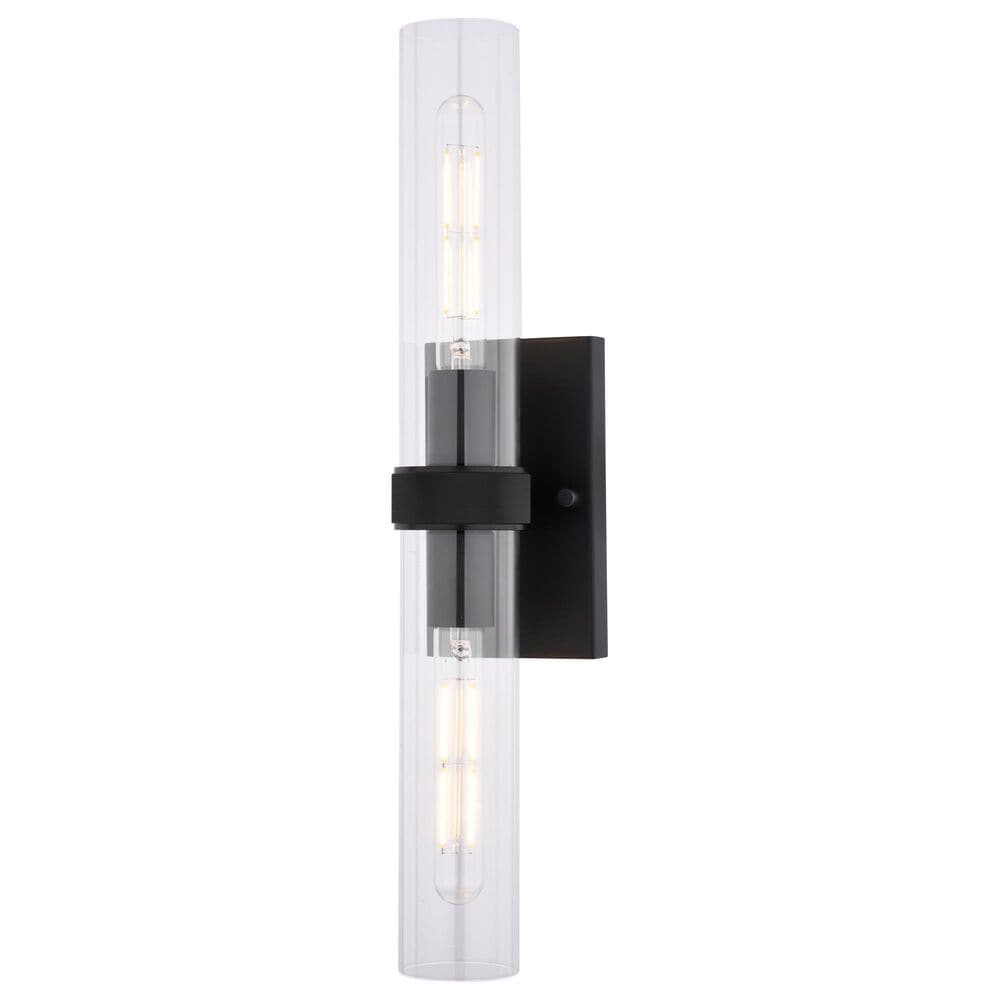 Vaxcel Bari 2-Light Wall Sconce in Matte Black, , large