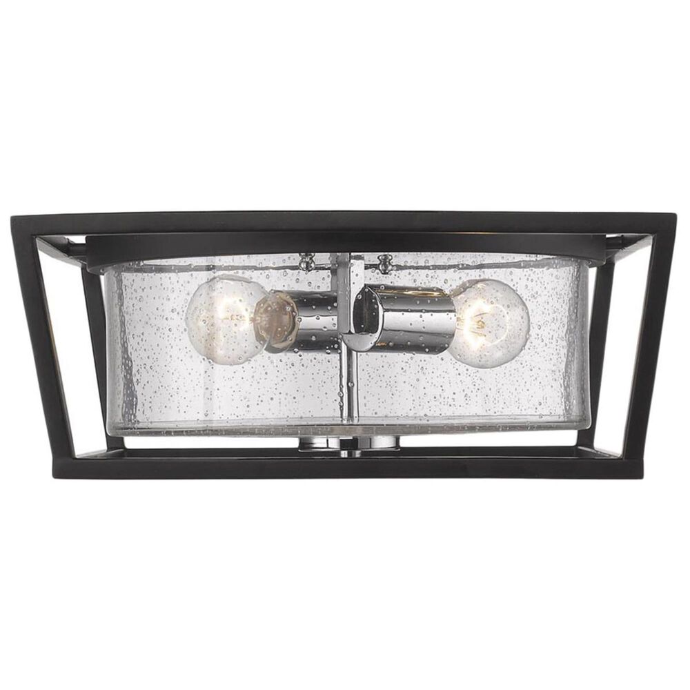 Golden Lighting Mercer Flush Mount in Black with Seeded Glass, , large