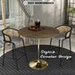 Leisuremod LeisureMod Verve Collection Modern Bar Height Table Brushed Gold Base with 48 Round Dark Walnut MDF Top, , large