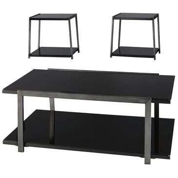 Signature Design by Ashley Rollynx Occasional Table Set in Black - Set of 3, , large