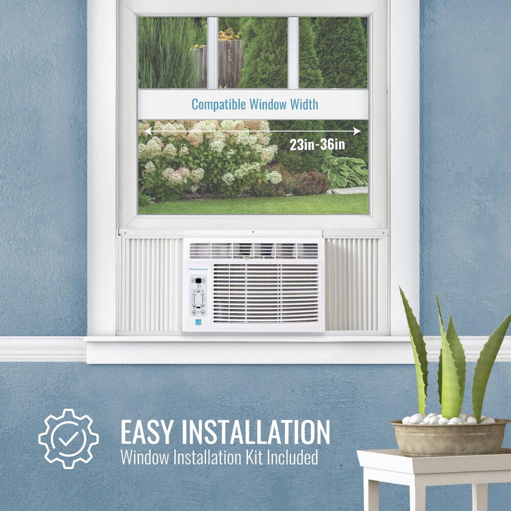Keystone 5000 BTU Window Mounted Air Conditioner in White, , large