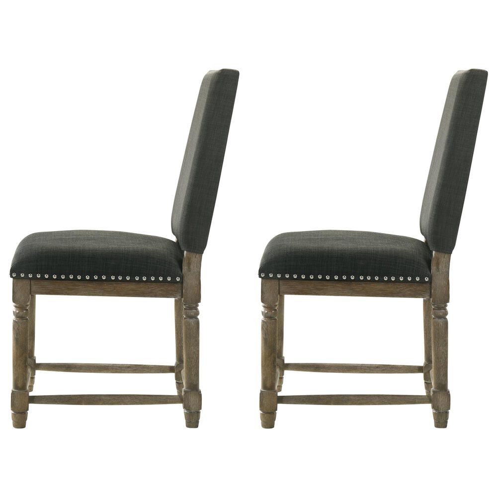 HOMLUX Side Chair with Gray Cushion in Reclaimed Gray (Set of 2), , large