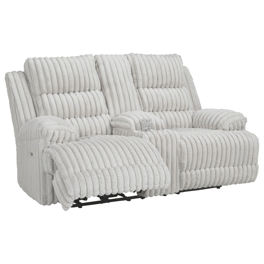 Ashley Rhines Falls Power Reclining Loveseat in Alloy, , large