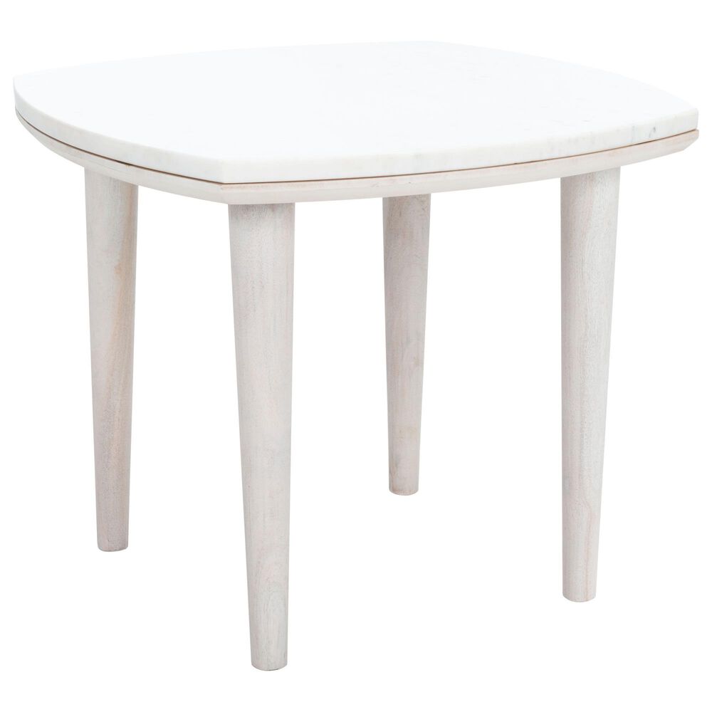 Safavieh Lara Side Table in White Washed and White, , large