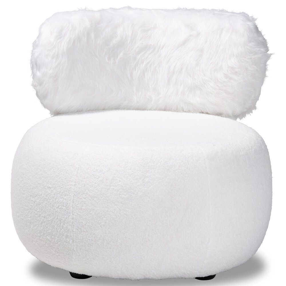 Baxton Studio Tayla Accent Chair in White, , large