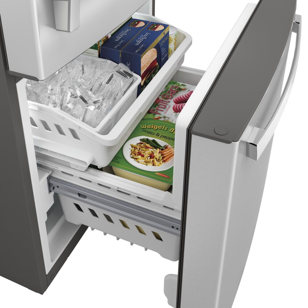 GE Appliances 21 Cu. Ft. Bottom-Freezer Refrigerator with Icemaker in Fingerprint Resistant Stainless Steel, , large