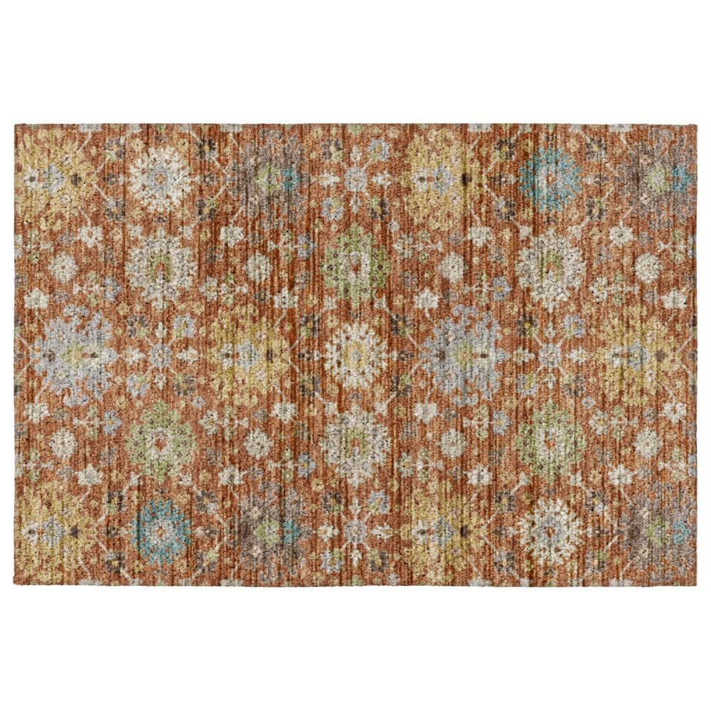 Dalyn Rug Company Silk Road Cayenne, Paprika, Ivory, Gold, Teal, Gray and Brown 1"8" x 2"6" Area Rug, , large