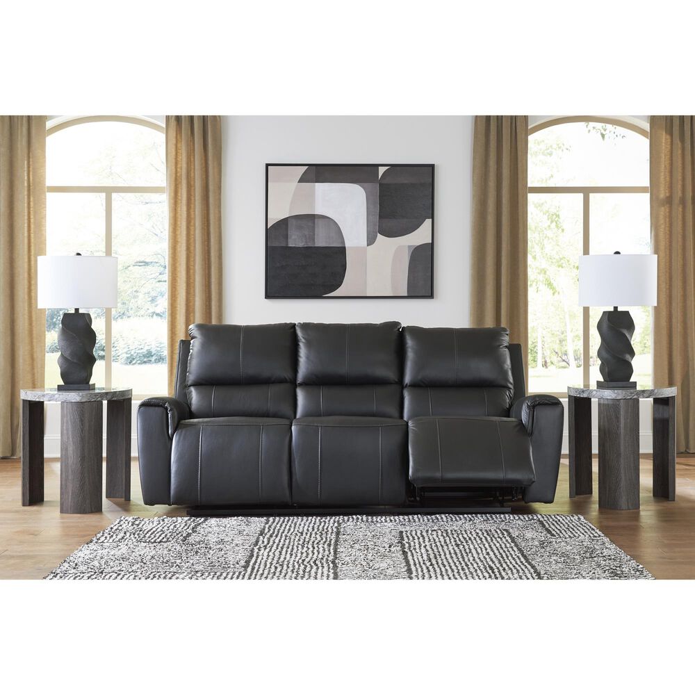 Ashley Glossmore Manual Reclining Sofa in Black, , large