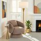 LumiSource Zara Swivel Accent Chair with Pillow in Taupe, , large