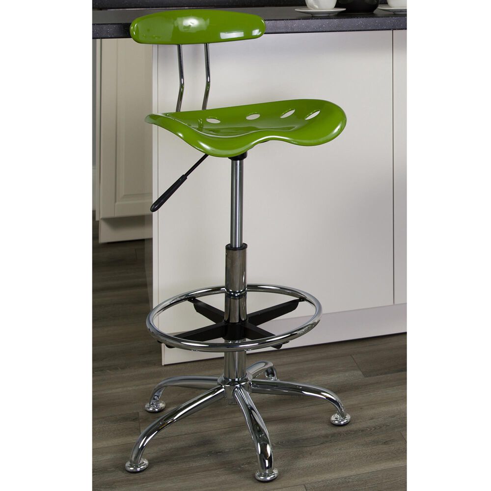 Flash Furniture Vibrant Drafting Stool in Green, , large