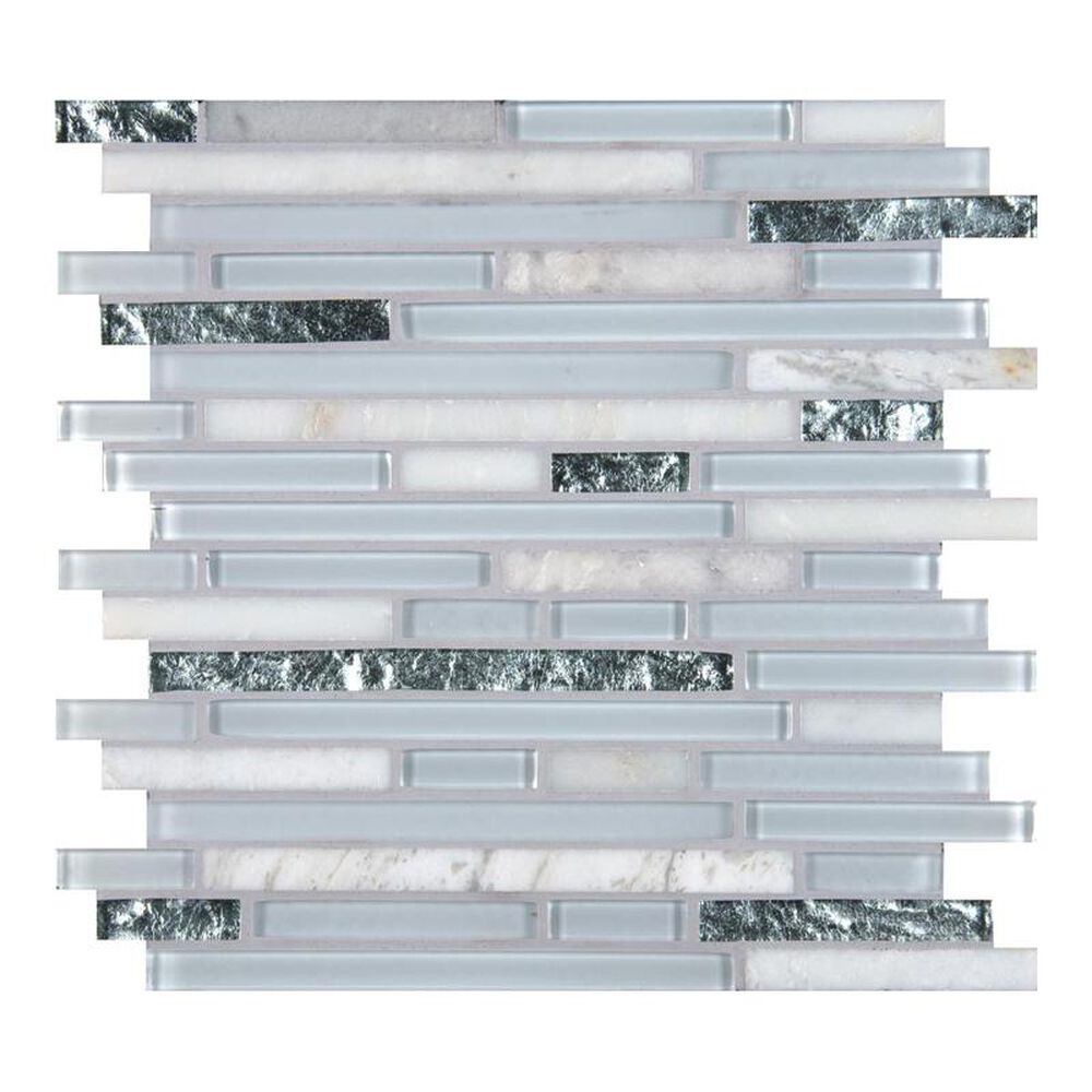 MS International Cristallo 12" x 12" Glass and Stone Mix Mosaic Sheet, , large