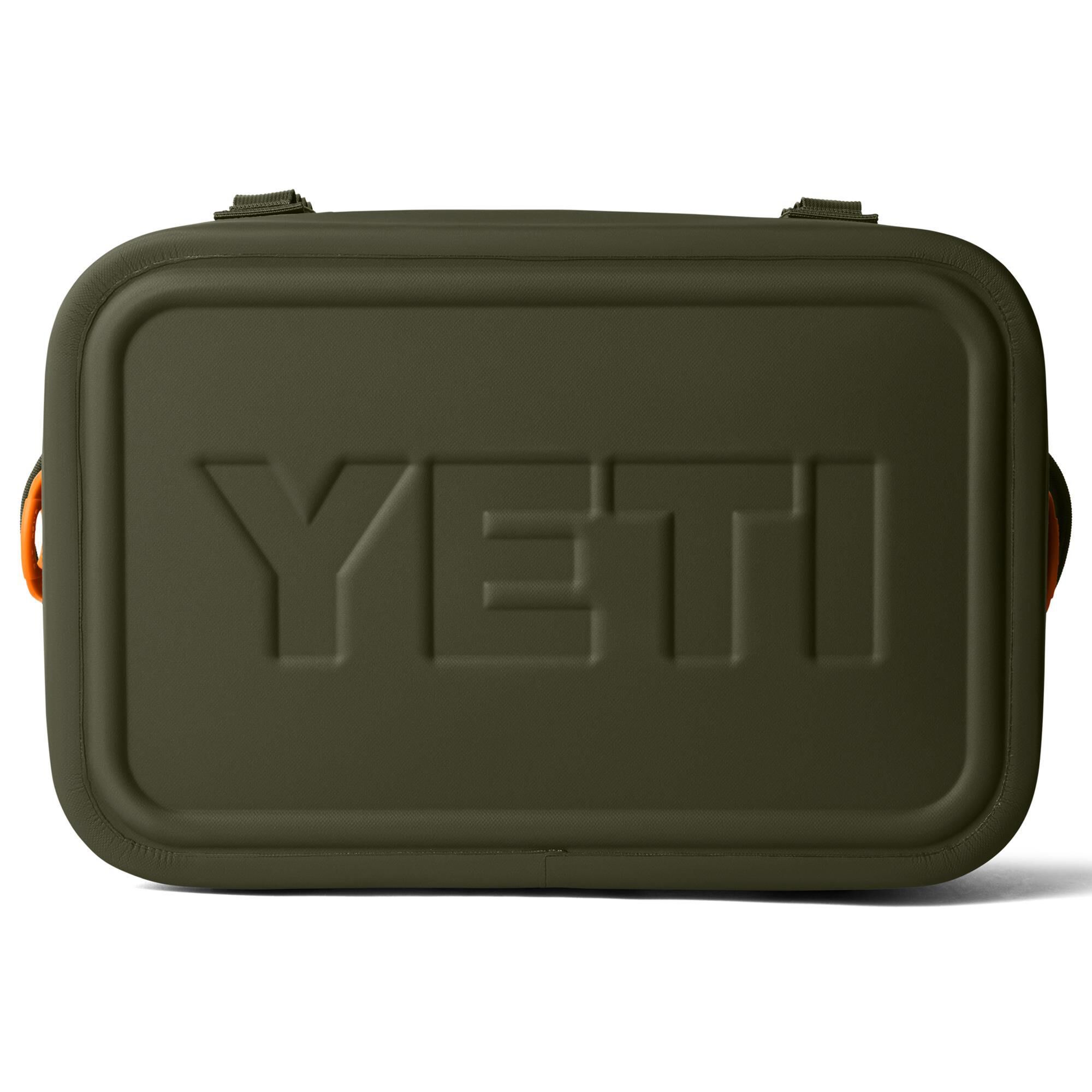 YETI Hopper Flip 18 Soft Cooler in Olive and King Crab Orange