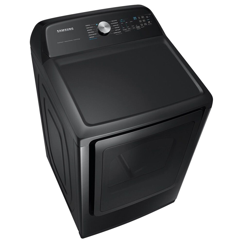Samsung 5.2 Cu. Ft. Smart Top Load Impeller Washer and 7.4 Cu. Ft. Electric Dryer in Brushed Black, , large