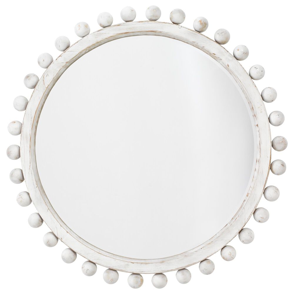 Splendor Living Faircrest Round Wall Mirror in White Washed, , large