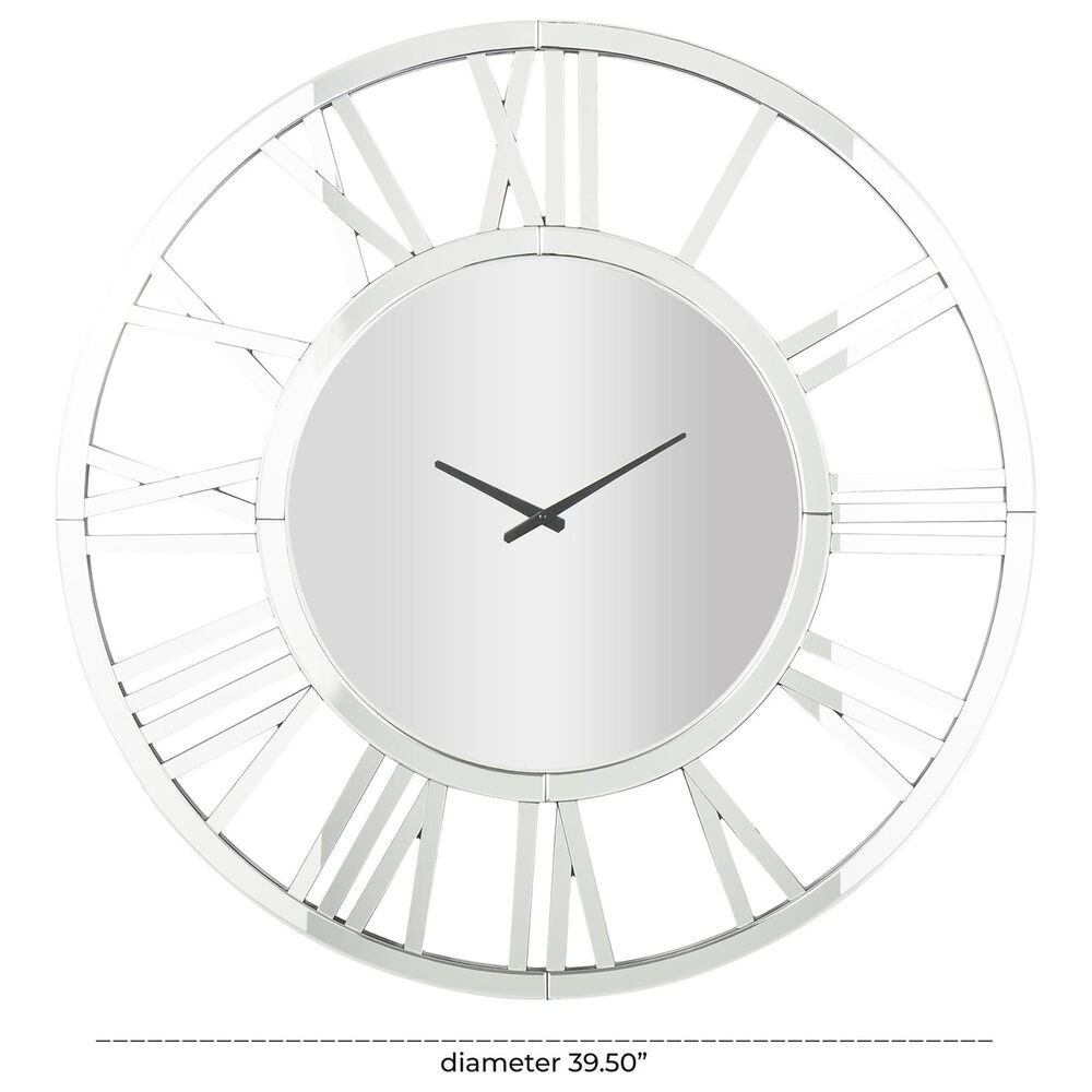 Maple and Jade Glass Wall Clock in Silver, , large