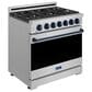 Thor Kitchen Gordon Ramsay 6 Cu. Ft. Professional Liquid Propane Range with Blue Handle Kit in Stainless Steel, , large