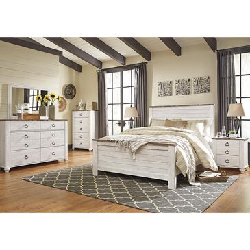 Ashley Willowton 4 Piece King Bedroom Set in Whitewash, , large