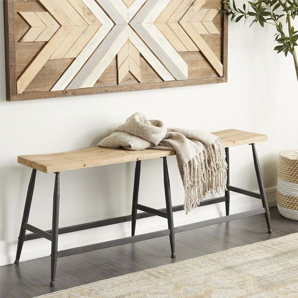 Maple and Jade 48&quot; Bench in Black and Brown, , large