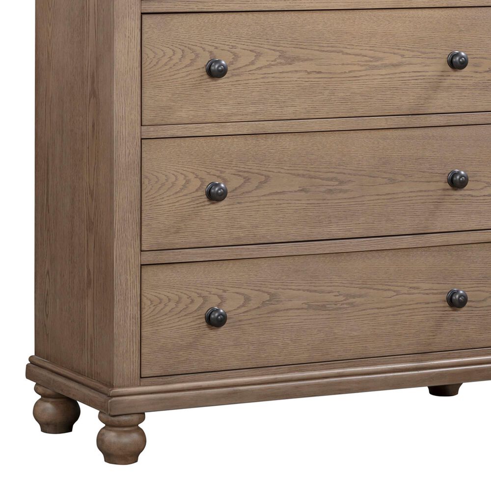 Riva Ridge Oxford 5-Drawer Chest with Valet Rods in Tan, , large