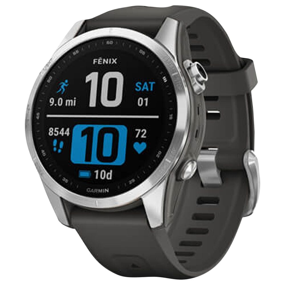 Garmin Fenix 7S Standard Edition Smartwatch in Silver with Graphite Band, , large