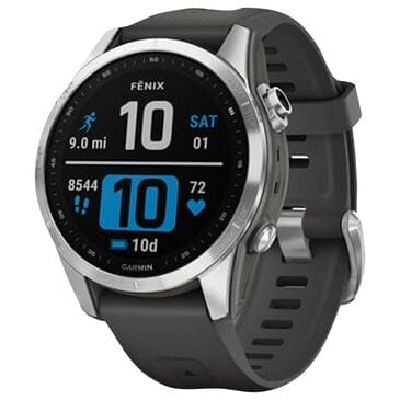 Garmin Fenix 7S Standard Edition Smartwatch in Silver with Graphite Band, , large