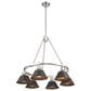 Golden Lighting Orwell 6-Light Chandelier with Rubbed Bronze Shade in Pewter, , large