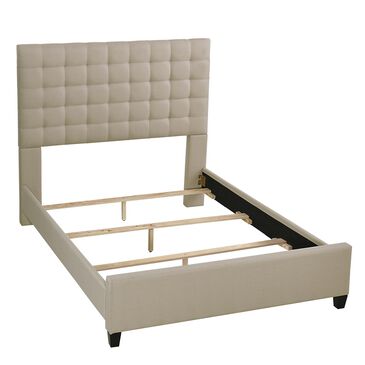 Richlands Furniture Bergen King Upholstered Bed in Standstone Linen, , large