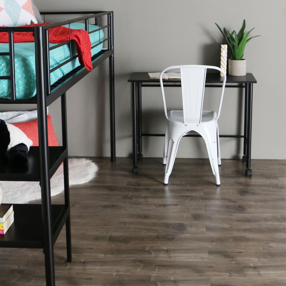 Walker Edison Twin Loft Bed and Desk in Black NFM