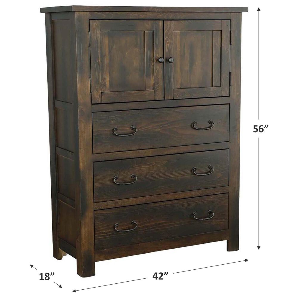 Tiddal Home Woodbury 3-Drawer Door Chest in Vintage Pine, , large