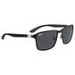 Rayban Glasses Sunglasses with Dark Grey Lenses in Polished Black on Black, , large