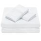 4-Piece Queen Solid Embroidered Sheet Set in White, , large