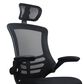 Rta Products Llc Modern High-Back Mesh Executive Office Chair with Headrest and Flip-Up Arms in Black, , large