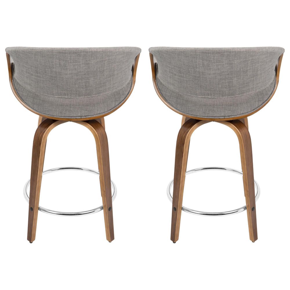 Lumisource Curvo Swivel Counter Stool in Light Grey &#40;Set of 2&#41;, , large