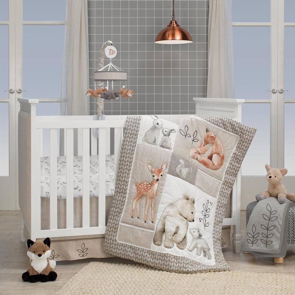Lambs and Ivy Plush Fox Knox in Brown and White, , large