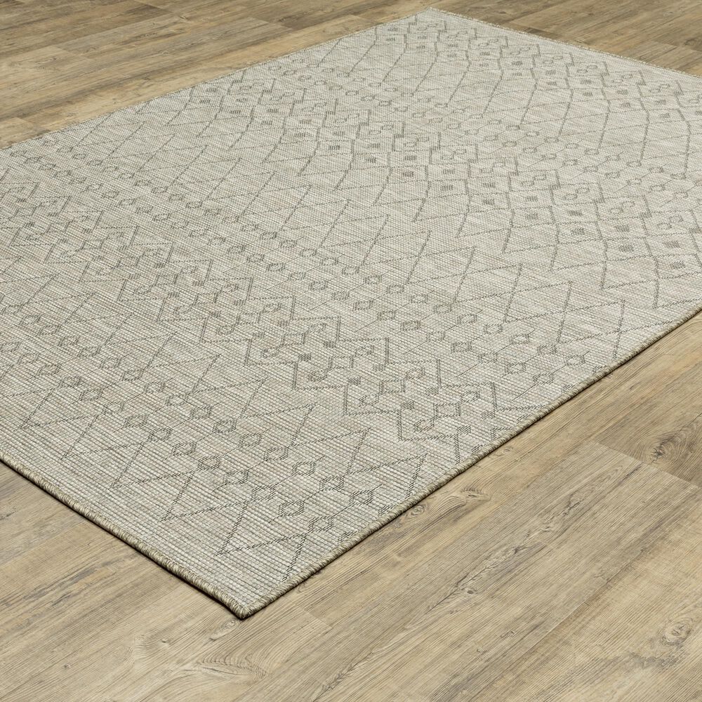 Oriental Weavers Tortuga TR04A 9&#39;10&quot; x 12&#39;10&quot; Beige and Black Area Rug, , large