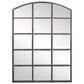 Maple and Jade 40" x 30" Arched Window Pane Wall Mirror in Matte Black, , large